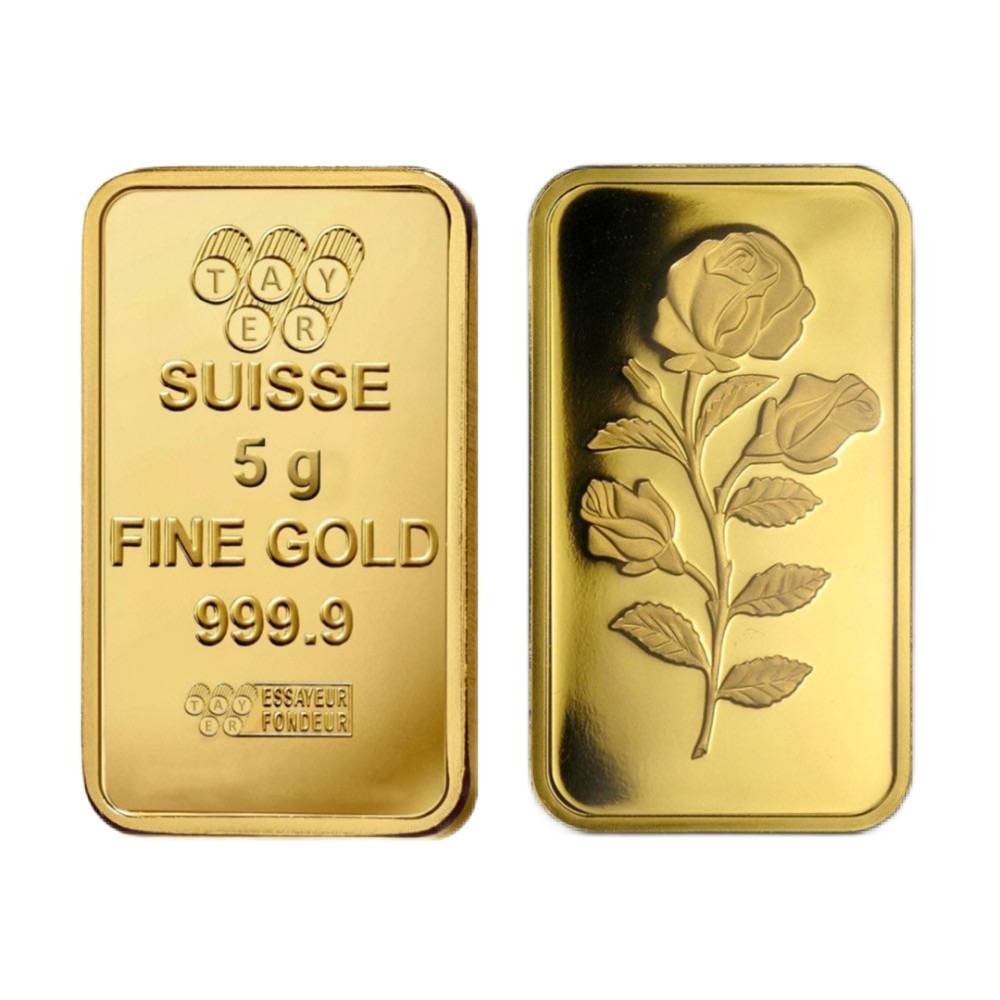 شكل سبيكة الذهب حجم 5 غرام