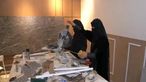 السعوديات يعملن في البناء