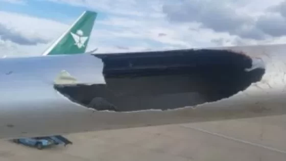 طائر يثقب جناح طائرة سعودية
